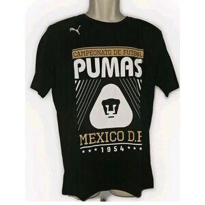 PUMAS BLACK T-SHIRT MEXICO CAMPEONATO DE FUTBOL SOCCER LEAGUE MEN'S‎ SIZE M NWT